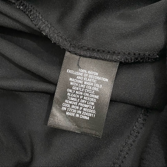 Mossimo Black Off Shoulder Open Embroidery Bell Sleeve Dress, Size Small - Picture 13 of 14